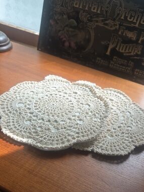 Laura Ashley Crochet Potholders - Set of 2 Cream